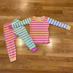 Hanna Andersson Long PJs.  Rainbow striped, cotton. Size 90cm